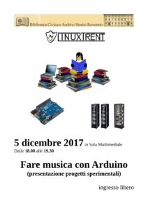 Locandina fare musica con Arduino